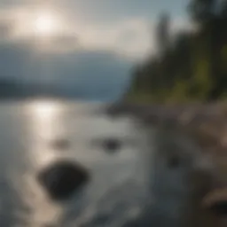 A breathtaking view of the Great Lakes during an extreme sports event
