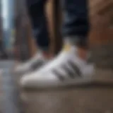 Adidas Shell Top shoes showcased against an urban backdrop