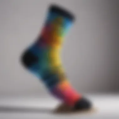 Adidas logo prominently featured on tie dye socks