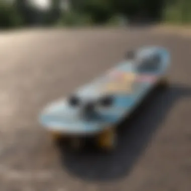 Aesthetic Appeal of Clear Grip Tape on Skateboard Skateboard showcasing aesthetic appeal with clear grip tape