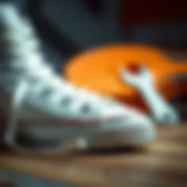 Detail shot highlighting the materials used in All-Star High Top White