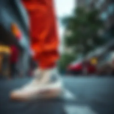 All-Star High Top White shoes in urban street setting