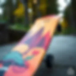 A vibrant skateboard with an eco-friendly design showcasing Arbor Collective's artistry