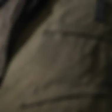 Durable Fabric Details of Army Cargo Pants Close-up of durable fabric used in army cargo pants with texture details