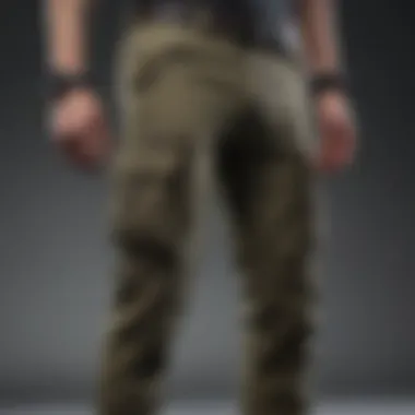 Stylish Army Cargo Pants with Unique Pocket Designs A stylish pair of army cargo pants showcasing unique pocket designs