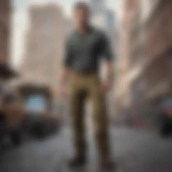 A versatile outfit featuring army cargo pants paired with casual wear