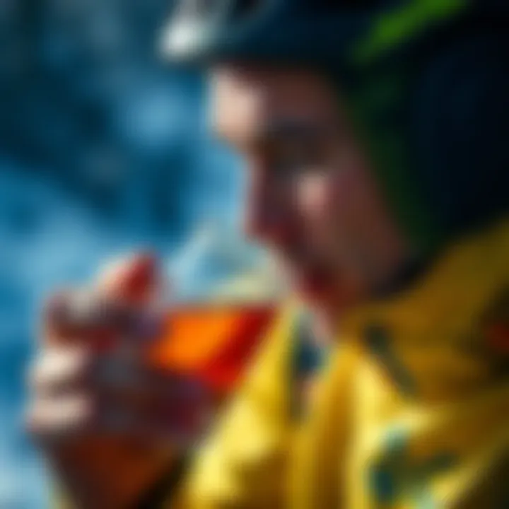 Urine Color as a Hydration Indicator An athlete examining their urine color for hydration assessment.