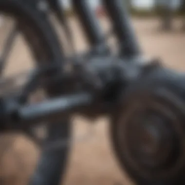 Battery and Charging Features of Pedego Close-up of the battery and charging port on a Pedego electric bike.