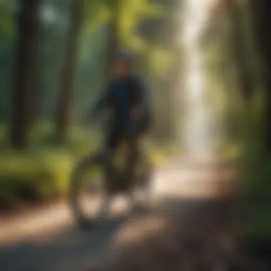 Adventure with Pedego in Nature User enjoying a scenic ride on a Pedego electric bike in nature.