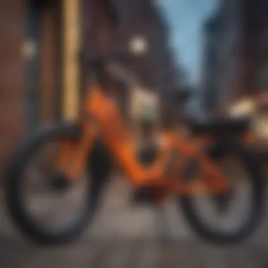 Pedego Electric Bike in Urban Setting Pedego electric bike positioned against a vibrant urban backdrop.
