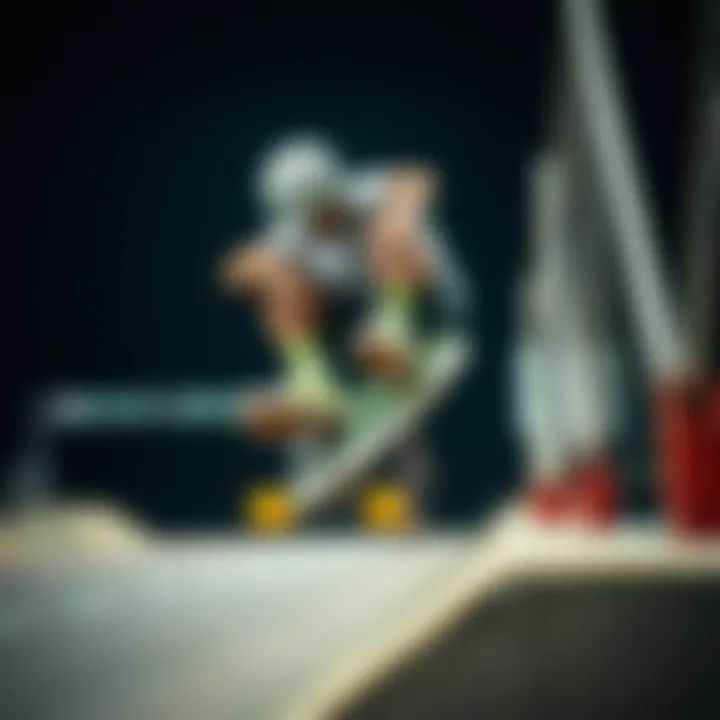 Athlete performing stunts in lime green Vans