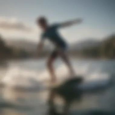 Ideal Wake Surf Board for Beginners Beginner wake surf board on water
