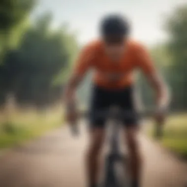 Cyclist practicing technique on a bike