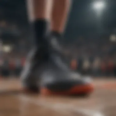 Cushioning Features for Enhanced Comfort An athlete demonstrating optimal cushioning in basketball shoes during a game.
