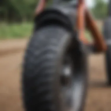 Rugged Tires for Maximum Grip Close-up of a BMX bike's rugged tires designed for dirt
