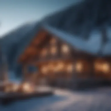 Inviting Ski Lodge Retreat Cozy lodge with a warm atmosphere after a day of skiing