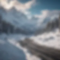 Scenic view of snow-covered mountains near ski resort