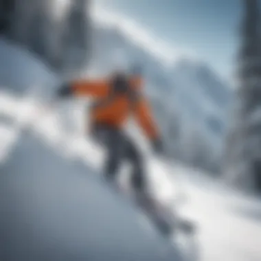 Thrilling Ski Experience Skier gracefully navigating down a slope