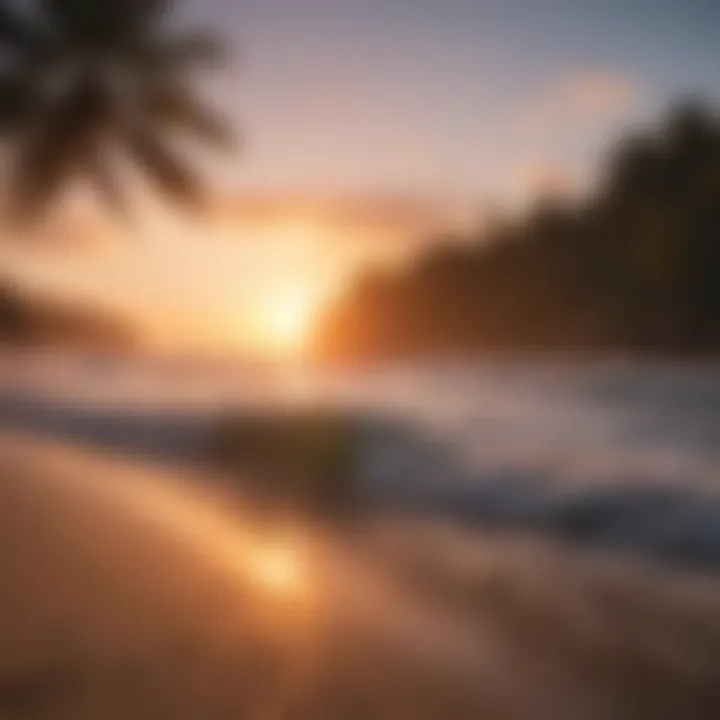 Vibrant sunset over a famous surf beach in Costa Rica