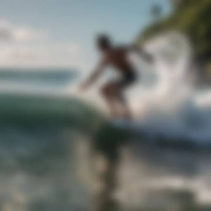 Surfers riding impressive waves at a popular surf spot