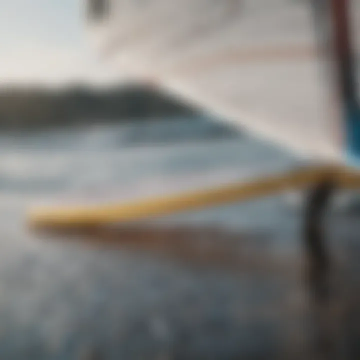 Close-up of windsurfing board materials