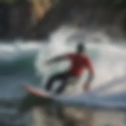 Beginner bodyboarder riding a wave