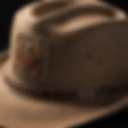 A close-up of the unique design patterns of the Boondocks hat.