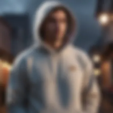 Champion Hoodie in Outdoor Fashion Stylish outdoor setting featuring the Champion Reverse Weave Heavyweight Hoodie