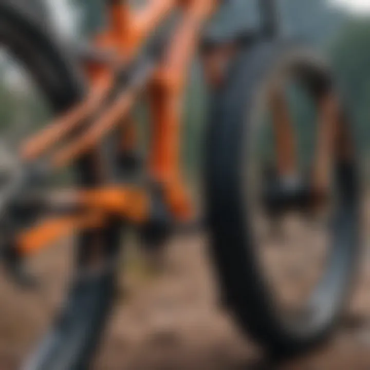 Detailed illustration of different suspension systems in mountain bikes