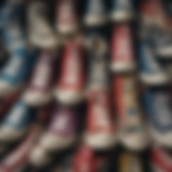 A vibrant collection of Chuck Taylor sneakers representing various subcultures