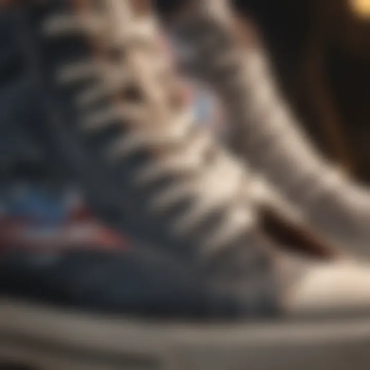 Close-up of a Chuck Taylor sneaker worn at a music festival