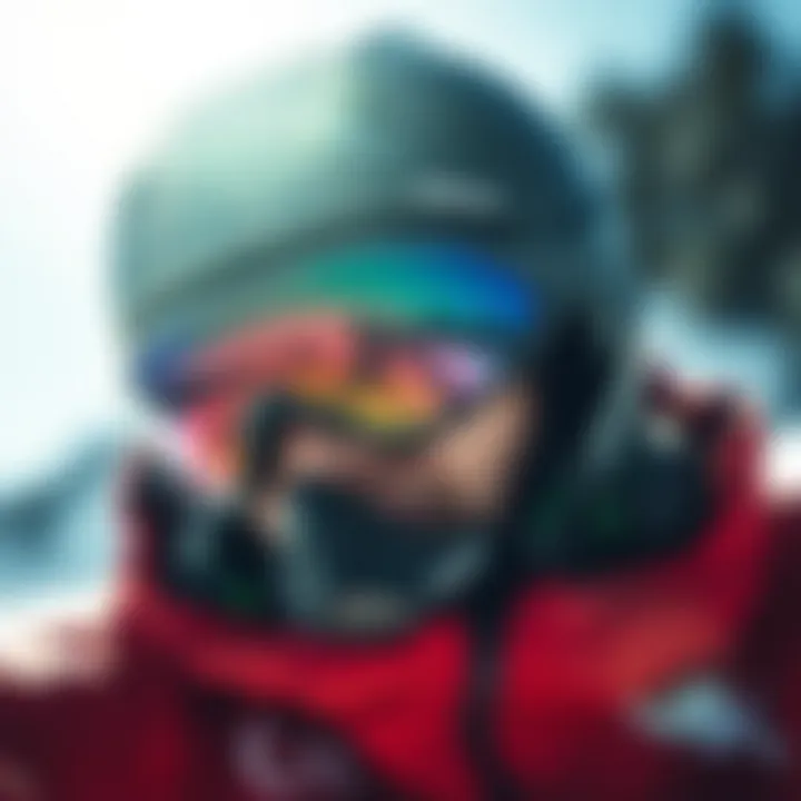 Circle sunglasses being worn during an extreme sports activity