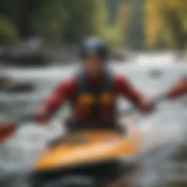 Close-up of high-performance kayaking gear