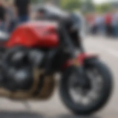 Advanced Motorcycle Technology in the Paddock Close-up of advanced motorcycle technology showcased in the paddock.