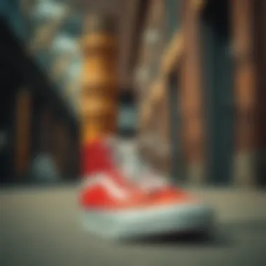 Street style fashion featuring Color Block Vans High Top as a statement piece in urban settings.