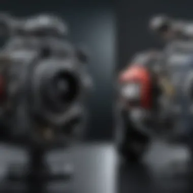 Engine Design Comparison Side-by-side comparison of two-stroke and four-stroke engine designs