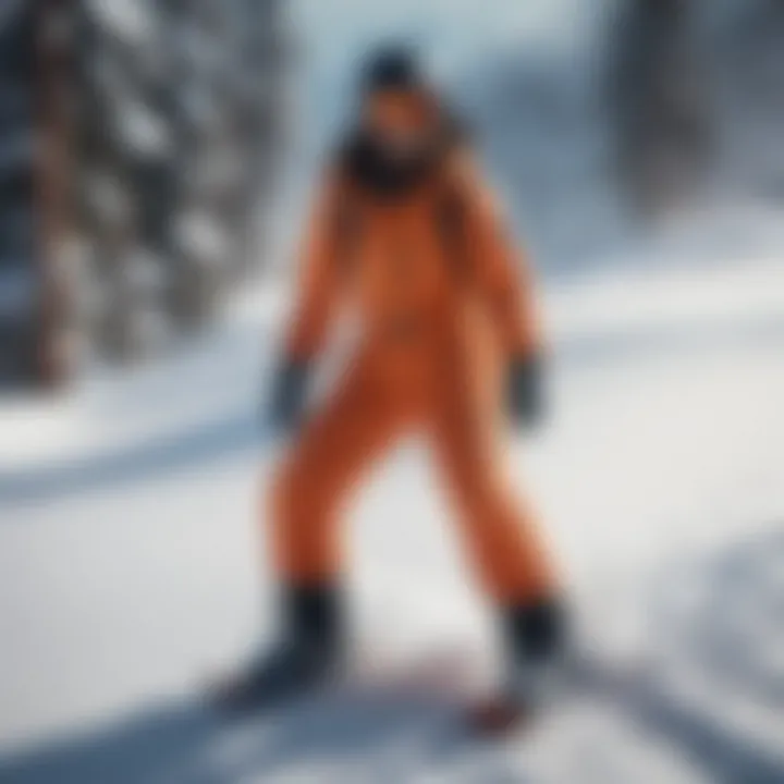 Stylish snowboarding snow pants in a vibrant color