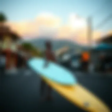 Local surfing culture showcased at a coastal town