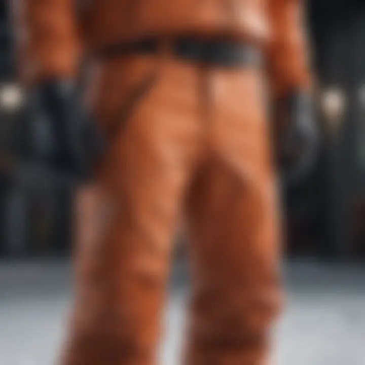 Close-up of the features of Airblaster snowpants