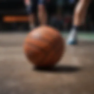 Close-up of a ball during a dribbling exercise