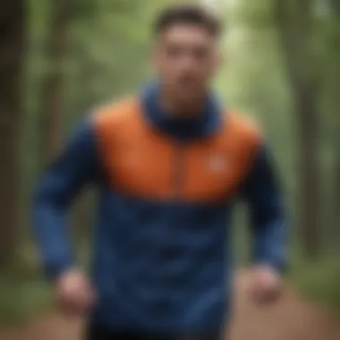Athlete in Action with Nike Windbreaker Athlete wearing Nike windbreaker during an outdoor run