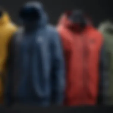 Various Nike windbreaker models arranged for comparison