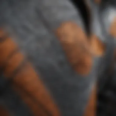 Close-up of fabric patterns on stylish printed shorts