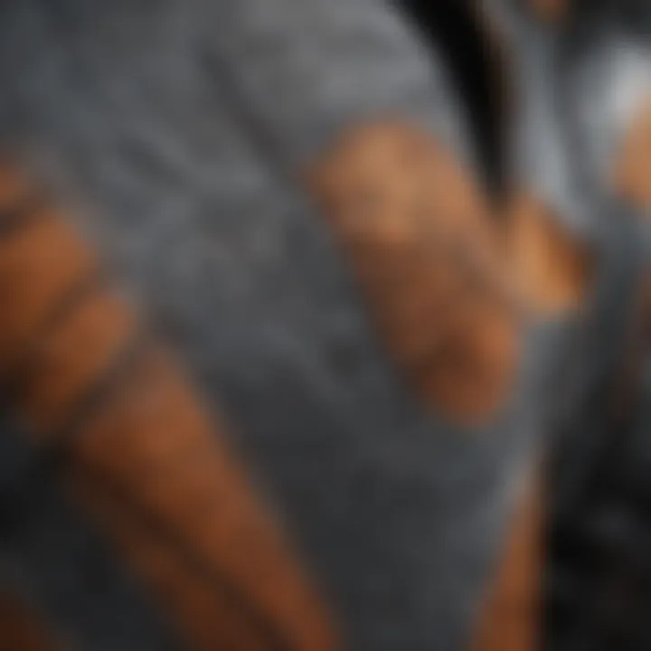 Close-up of fabric patterns on stylish printed shorts