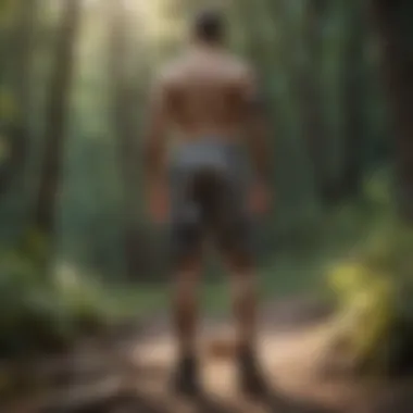 Adventure Awaits: Printed Shorts in Nature Outdoor adventure scene featuring individuals in printed shorts