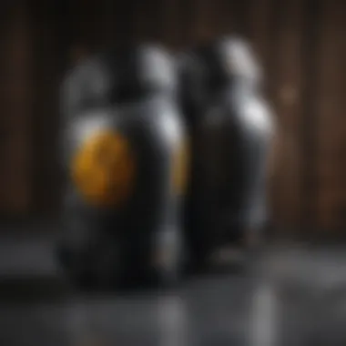 Close-up of knee pads designed for skating protection