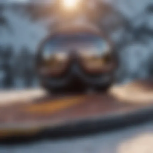 A collection of premium snowboard gear arranged creatively.