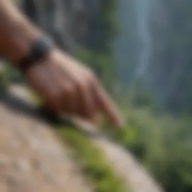 Climber using weed grip tape on climbing gear