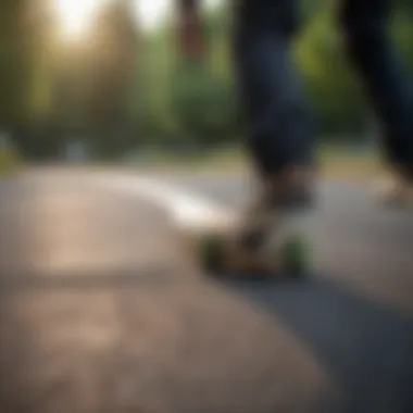 Enhanced Performance for Skateboarders Skater performing tricks with weed grip tape on skateboard