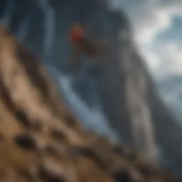 A breathtaking mountain landscape showcasing the height and thrill of extreme sports